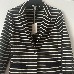 A.new day Black & White Striped Blazer Jacket size S
